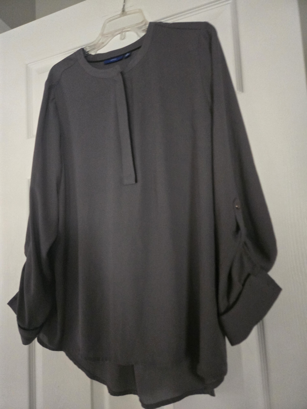Apt. 9 Charcoal Gray Long-Sleeve Blouse - Picture 2 of 4